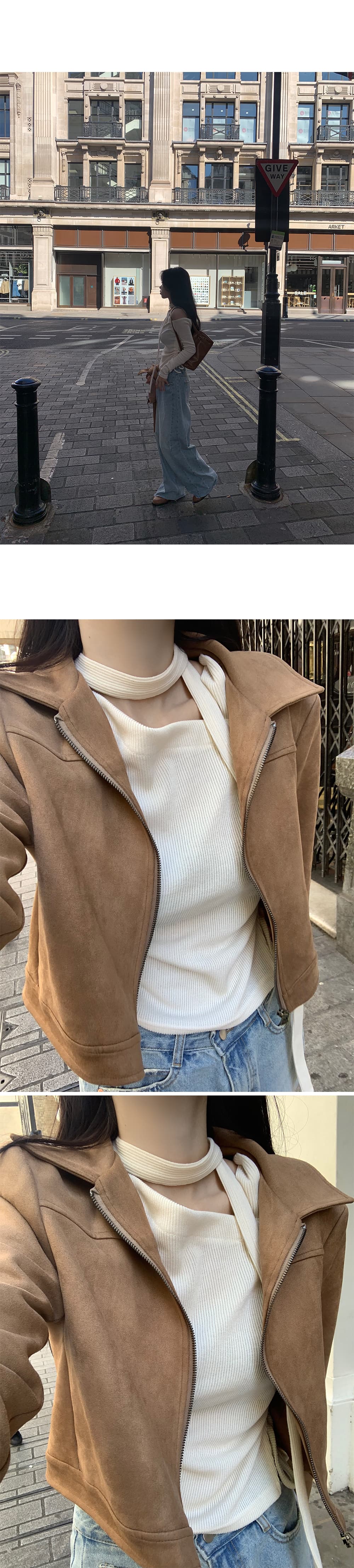 있음 선적 부드러운 스카프 펌프 로프 레이스업 오프숄더 얇은 니트 맨위 상세 이미지 17