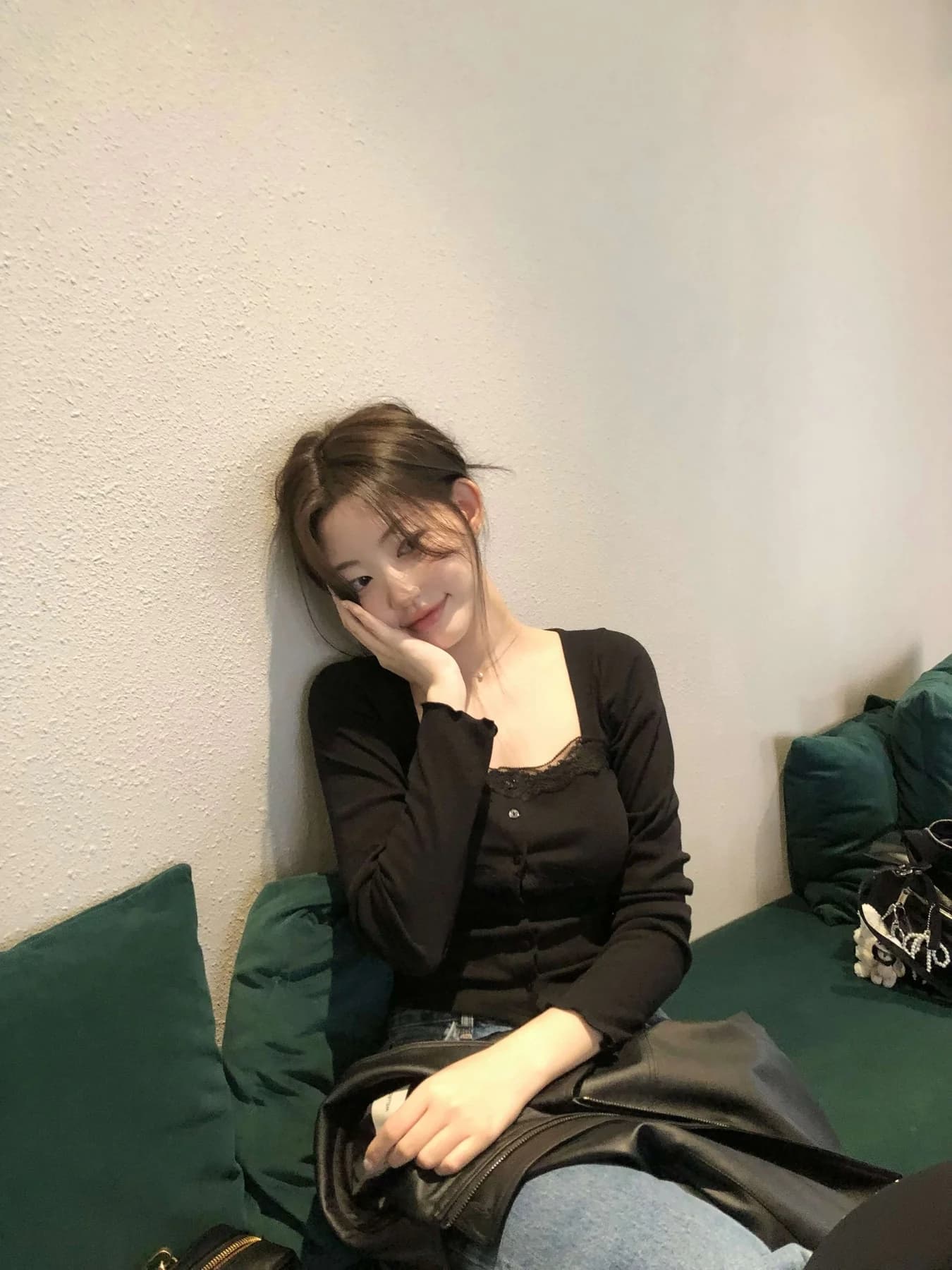 있음 선적 달콤함 레이스 긴팔 오픈 가디건 상세 이미지 46