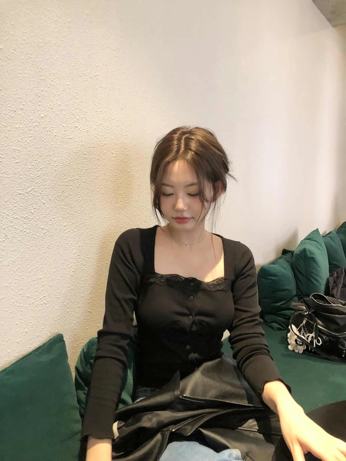 있음 선적 달콤함 레이스 긴팔 오픈 가디건 상세 이미지 51
