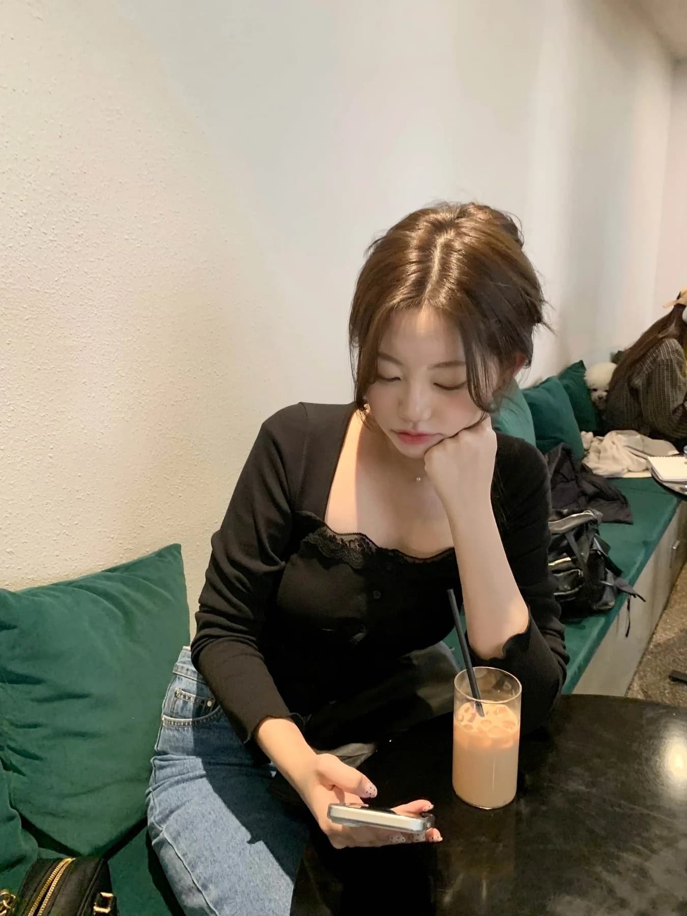 있음 선적 달콤함 레이스 긴팔 오픈 가디건 상세 이미지 52