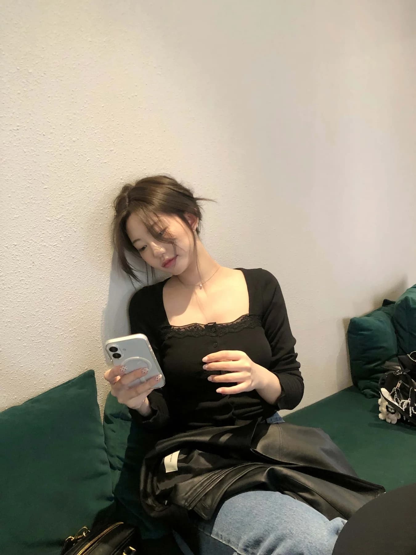 있음 선적 달콤함 레이스 긴팔 오픈 가디건 상세 이미지 56
