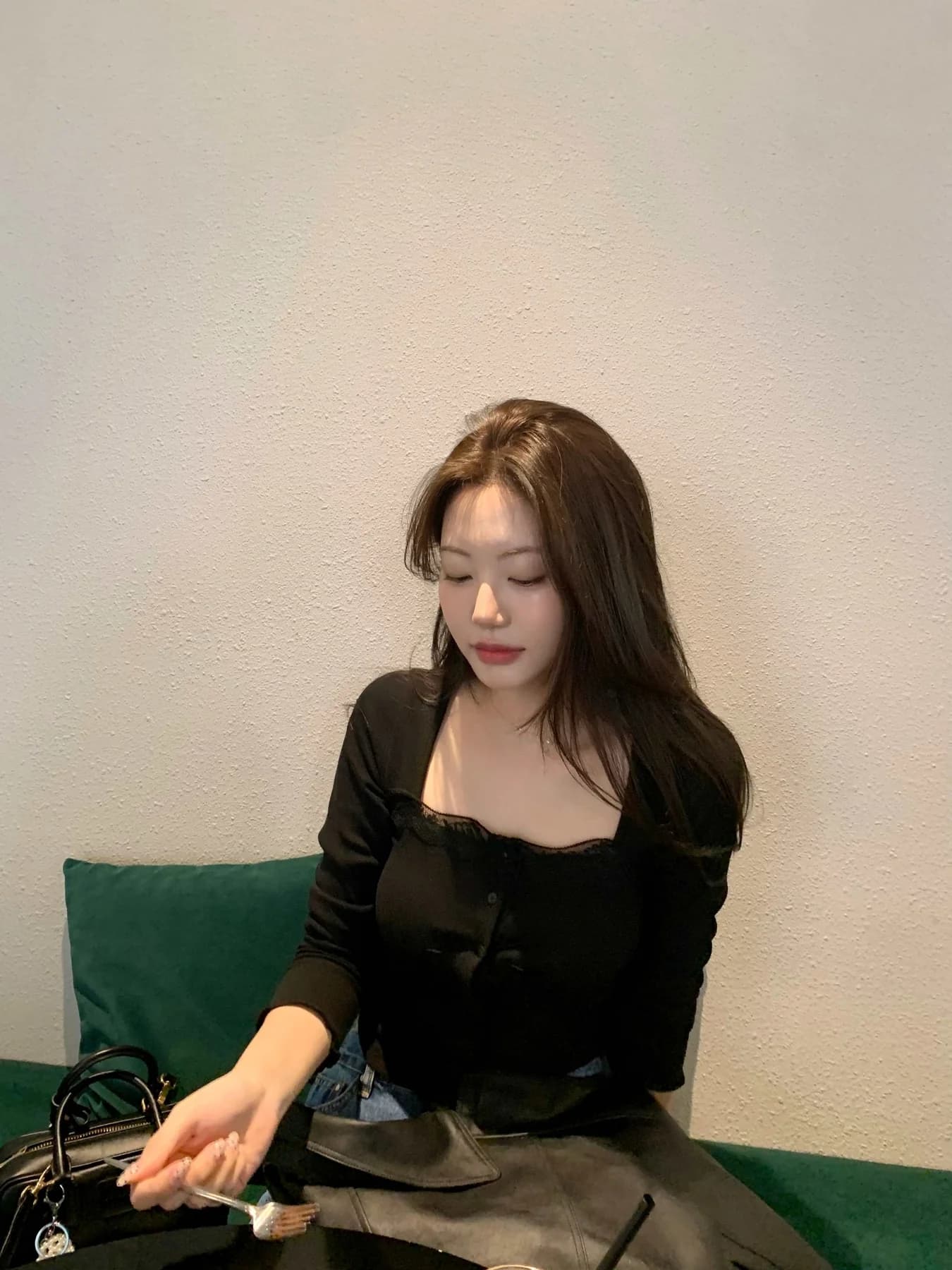 있음 선적 달콤함 레이스 긴팔 오픈 가디건 상세 이미지 65