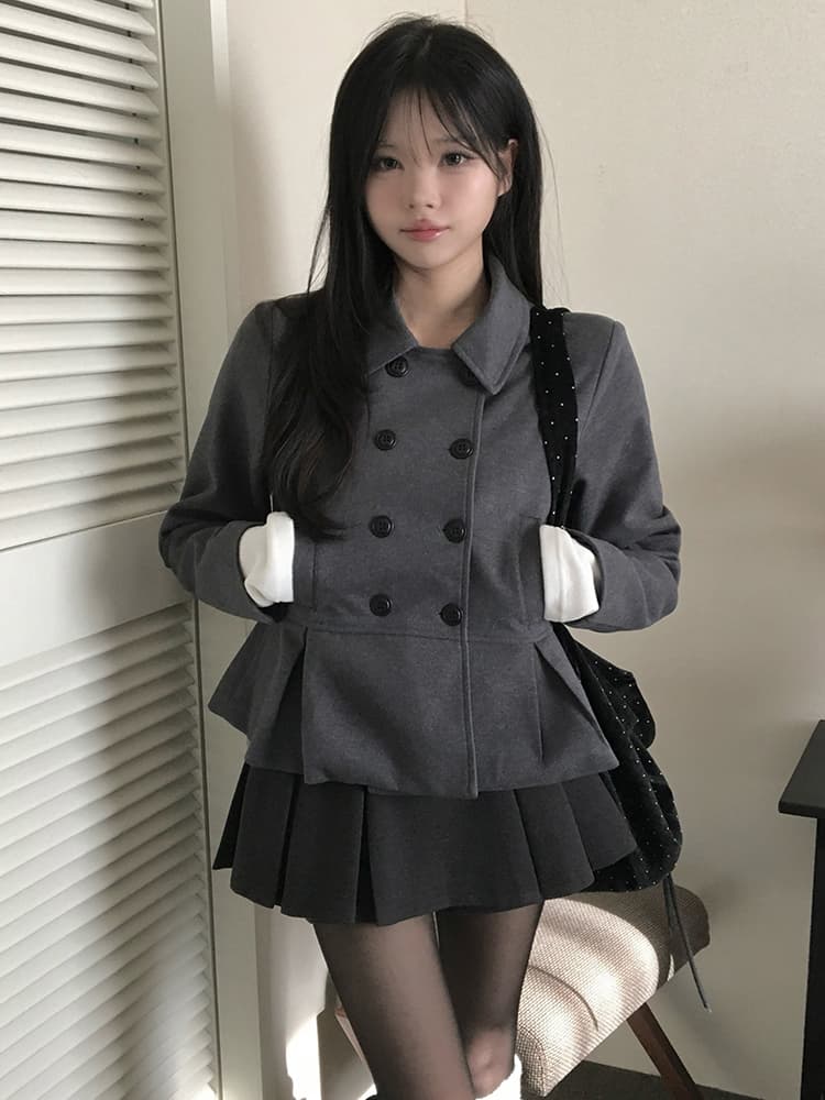 있음 선적 분위기 센스 일본식 jk 학원 센스 슬림해 보이는 단추 세트 계책 좋 은 핏 스타일 정장 재킷