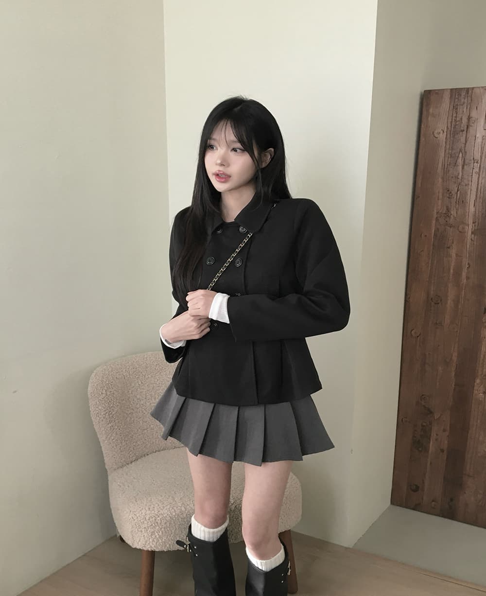있음 선적 분위기 센스 일본식 jk 학원 센스 슬림해 보이는 단추 세트 계책 좋 은 핏 스타일 정장 재킷 상세 이미지 21