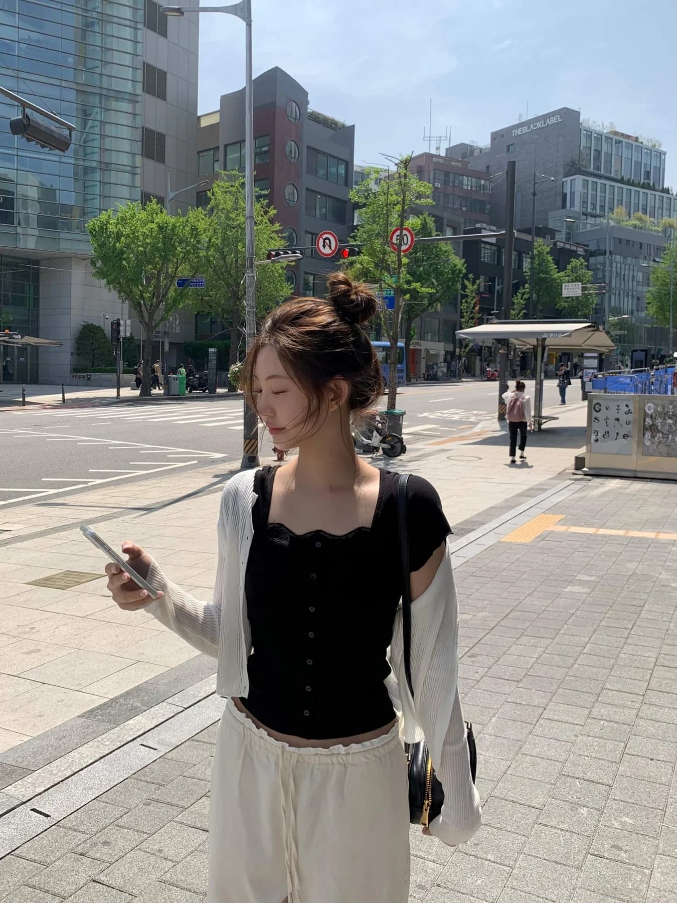 레이스 레이스 몸매 가꾸기 단추 반팔 티셔츠 상세 이미지 101