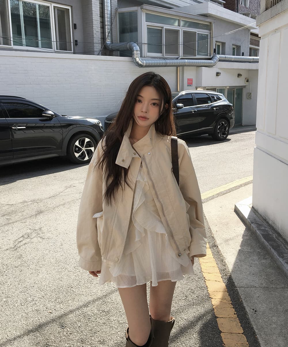 있음 선적 슈퍼 요정 프릴 작은 키 나팔 긴팔 드레스 투피스 세트 상세 이미지 13