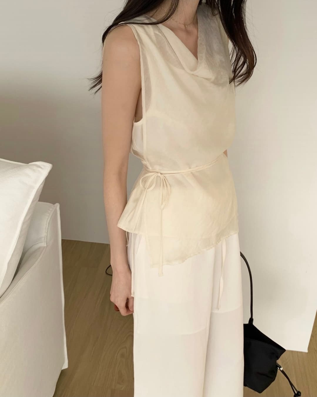 있음 선적 Chic 아름다운 연령 감소 슬림해 보이는 민소매 여성 셔츠 여름 흔들다 칼라 작은 셔츠 맨위 상세 이미지 21