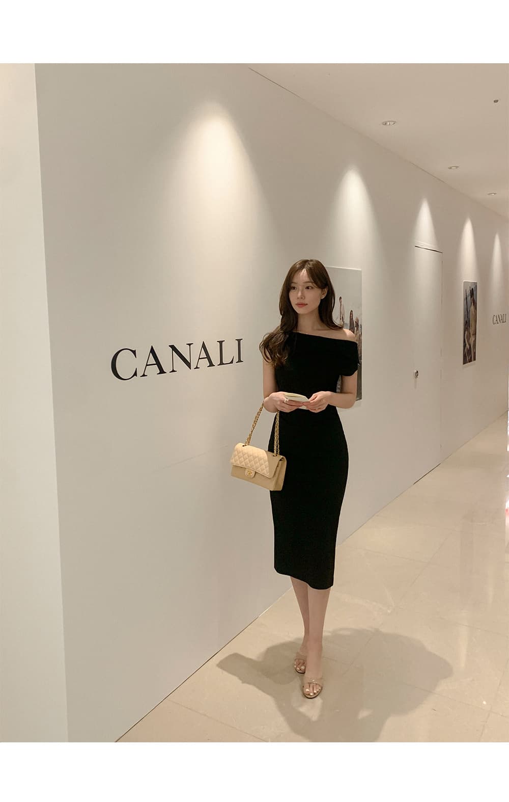 품격 우아함 고급 센스 오프숄더 몸매 가꾸기 드레스 상세 이미지 23