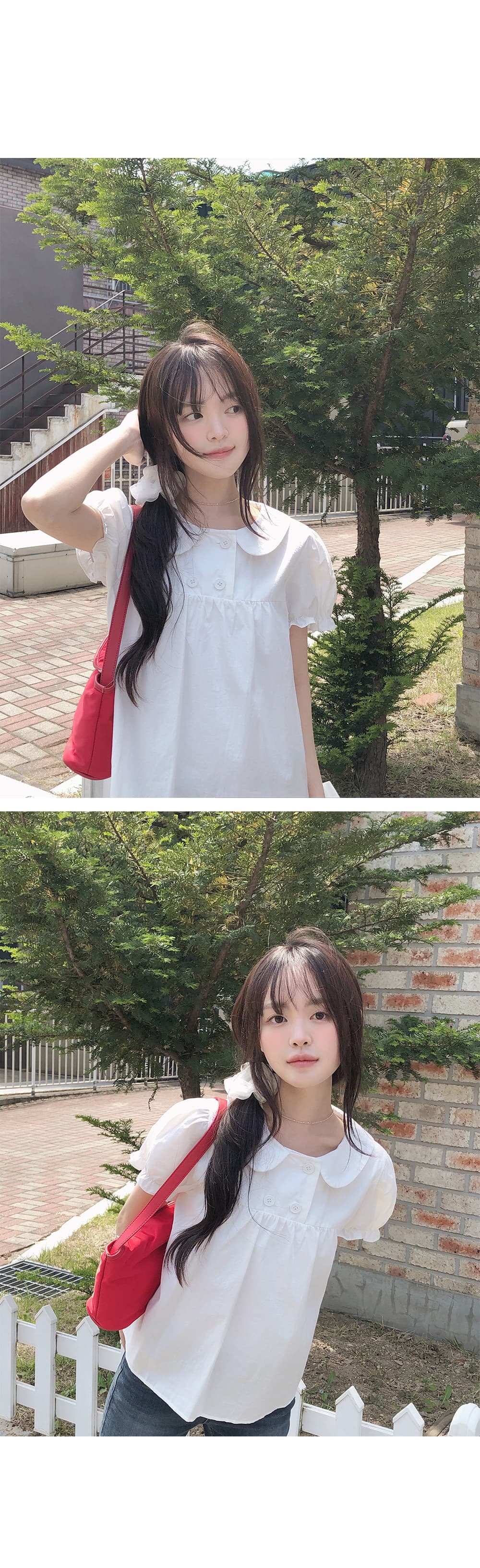 소녀 센스 일본식 연령 감소 베이비 칼라 여성 셔츠 고유 한 슈퍼 잘 생긴 거품 소매 맨위 상세 이미지 21