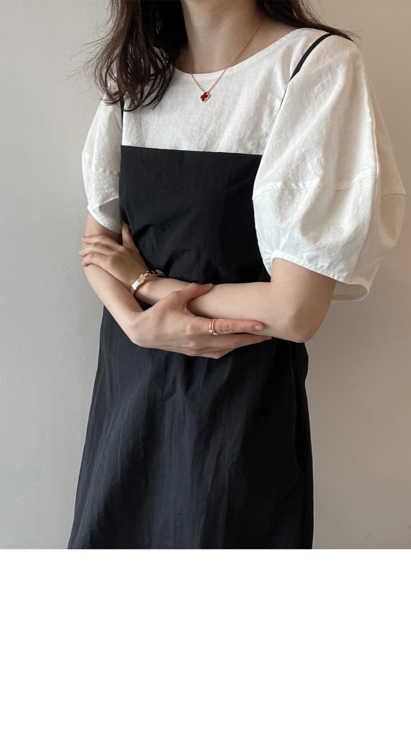 면 린넨 작은 대중 거품 소매 베이지 색 반팔 셔츠 맨위 여성 상세 이미지 69
