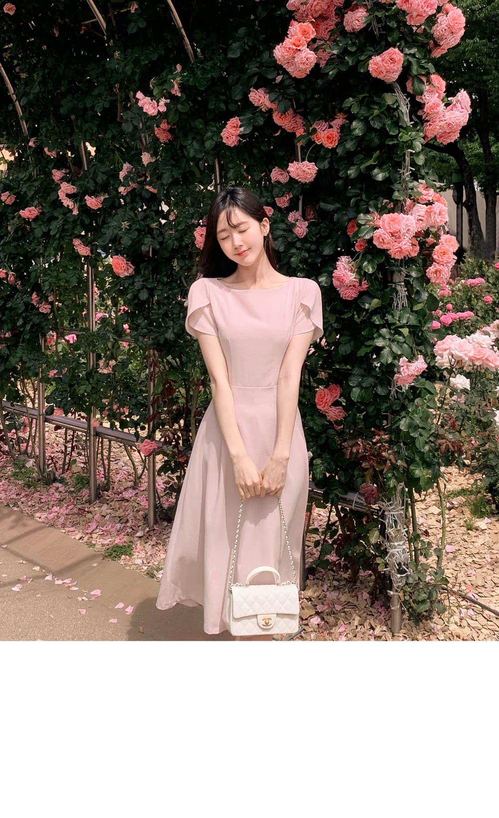 있음 선적 차 휴식 프랑스식 품격 여성 드레스 여름 작은 키 고급 센스 치마 허리 수축 롱 스커트 상세 이미지 1