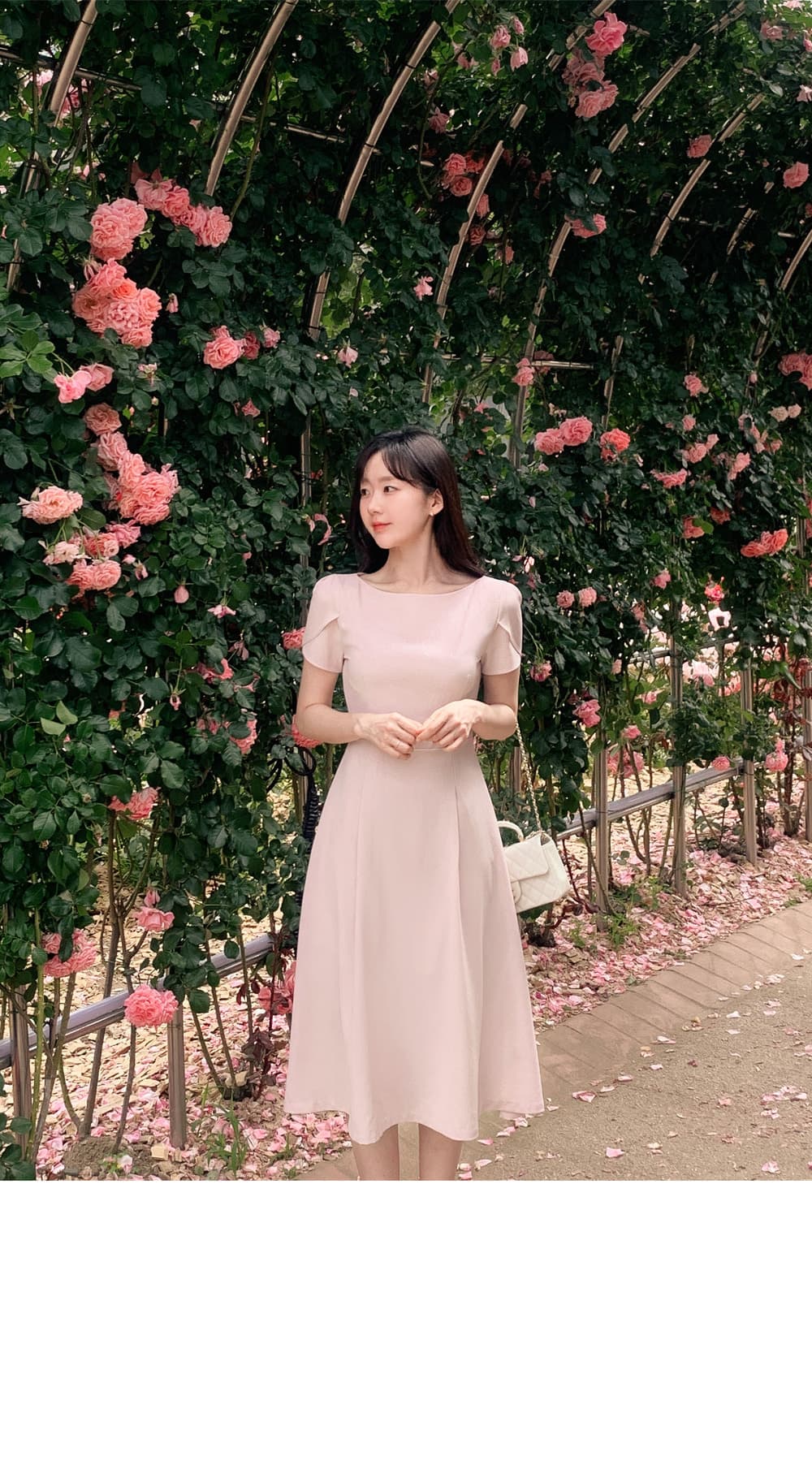 있음 선적 차 휴식 프랑스식 품격 여성 드레스 여름 작은 키 고급 센스 치마 허리 수축 롱 스커트 상세 이미지 4