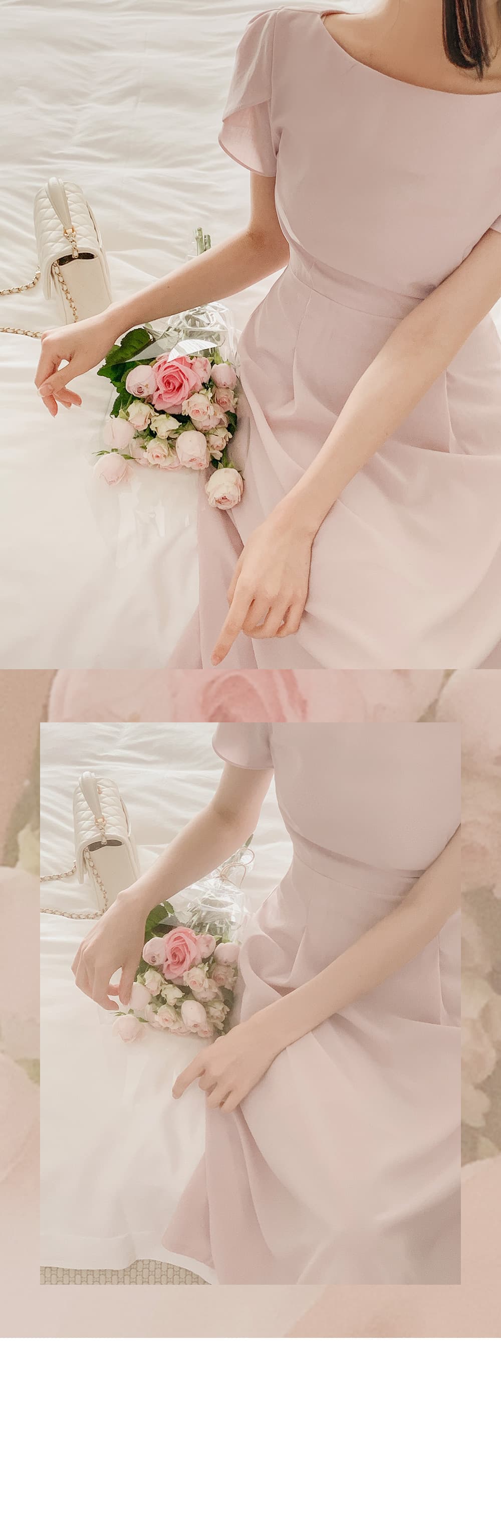 있음 선적 차 휴식 프랑스식 품격 여성 드레스 여름 작은 키 고급 센스 치마 허리 수축 롱 스커트 상세 이미지 19