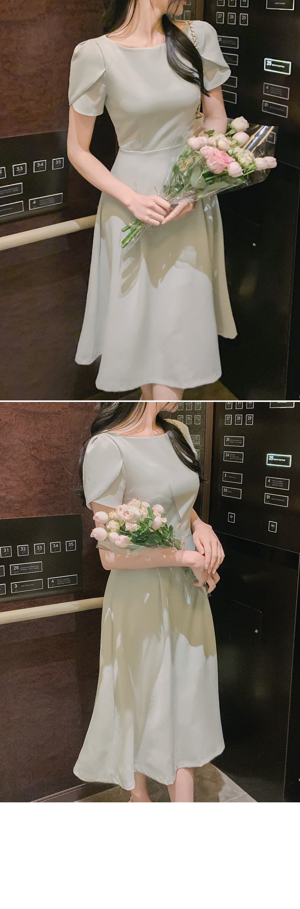있음 선적 차 휴식 프랑스식 품격 여성 드레스 여름 작은 키 고급 센스 치마 허리 수축 롱 스커트 상세 이미지 33