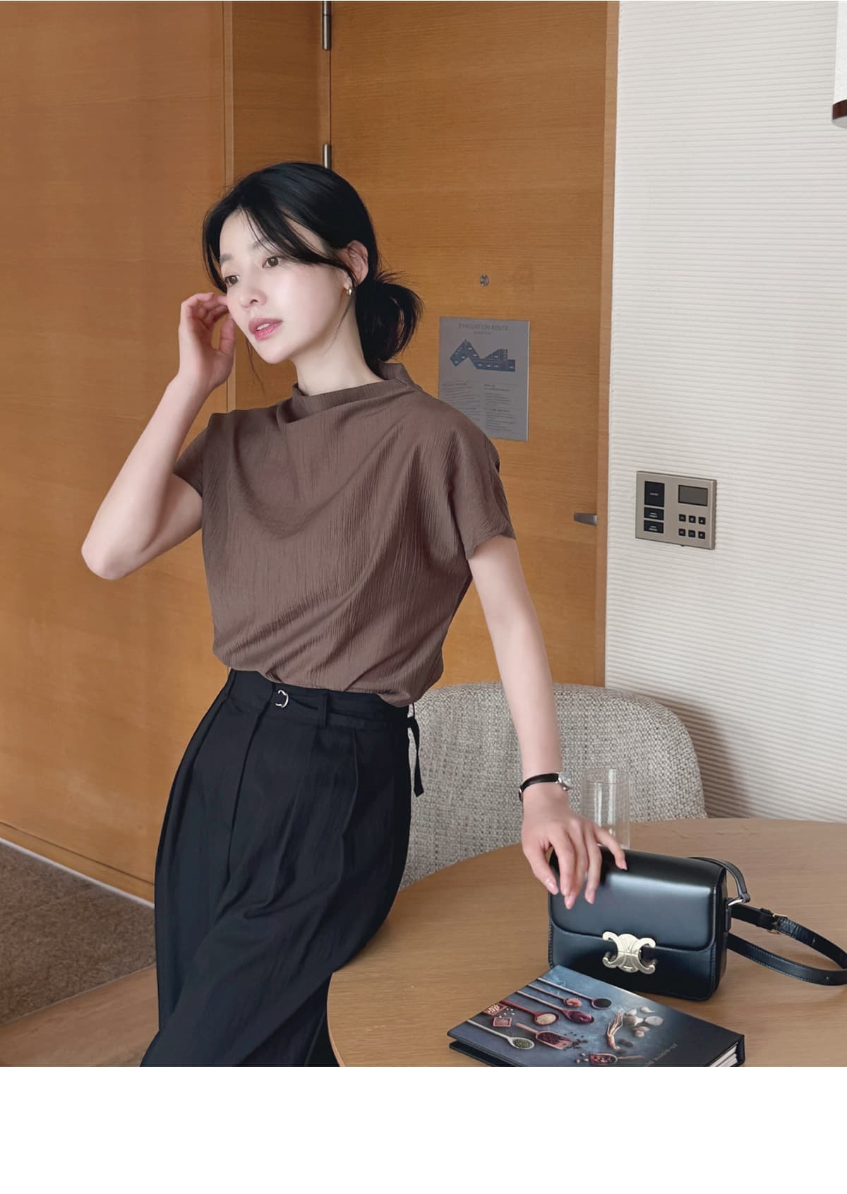 품격 반하이넥 칼라 다용도 실크 여성 셔츠 루즈핏 슬림해 보이는 맨위 여성 상세 이미지 4
