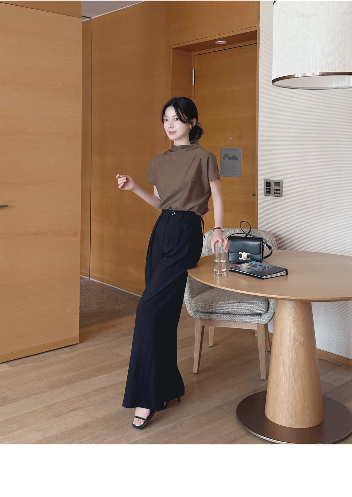 품격 반하이넥 칼라 다용도 실크 여성 셔츠 루즈핏 슬림해 보이는 맨위 여성 상세 이미지 5