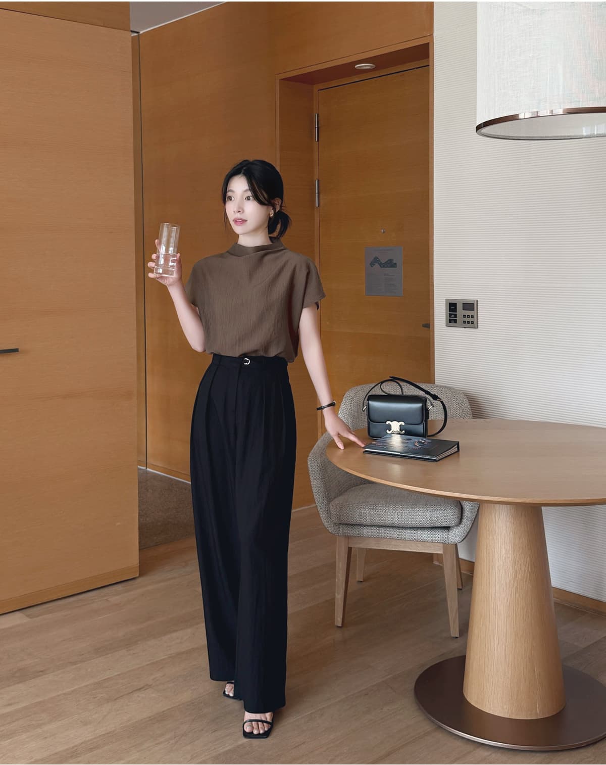 품격 반하이넥 칼라 다용도 실크 여성 셔츠 루즈핏 슬림해 보이는 맨위 여성 상세 이미지 7