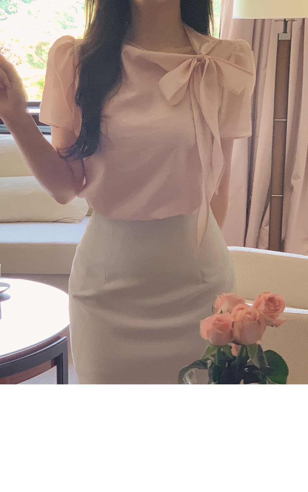 있음 선적 여름 한 부서 부드러운 품격 칼라 나비 넥타이 반팔 셔츠 상세 이미지 7