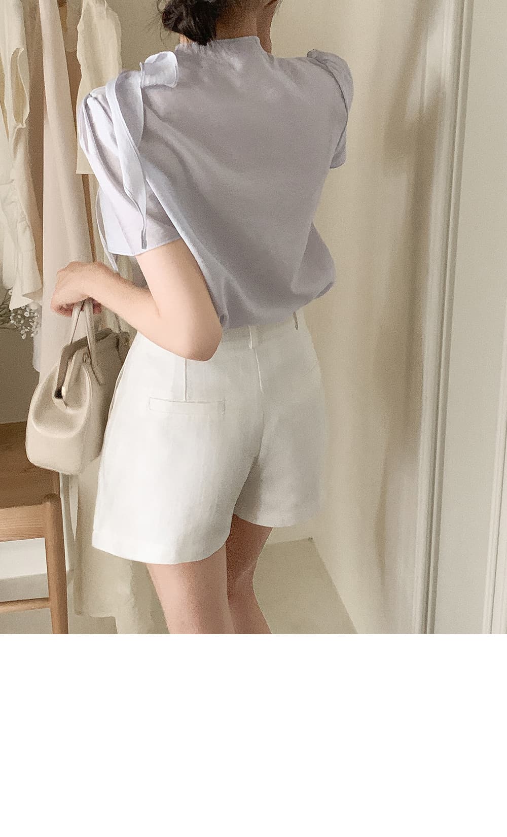 있음 선적 여름 한 부서 부드러운 품격 칼라 나비 넥타이 반팔 셔츠 상세 이미지 18