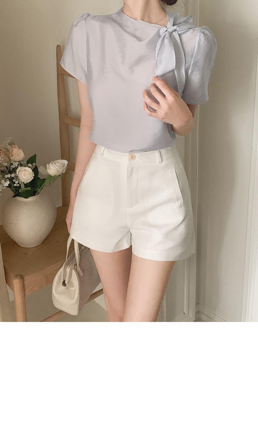 있음 선적 여름 한 부서 부드러운 품격 칼라 나비 넥타이 반팔 셔츠 상세 이미지 20