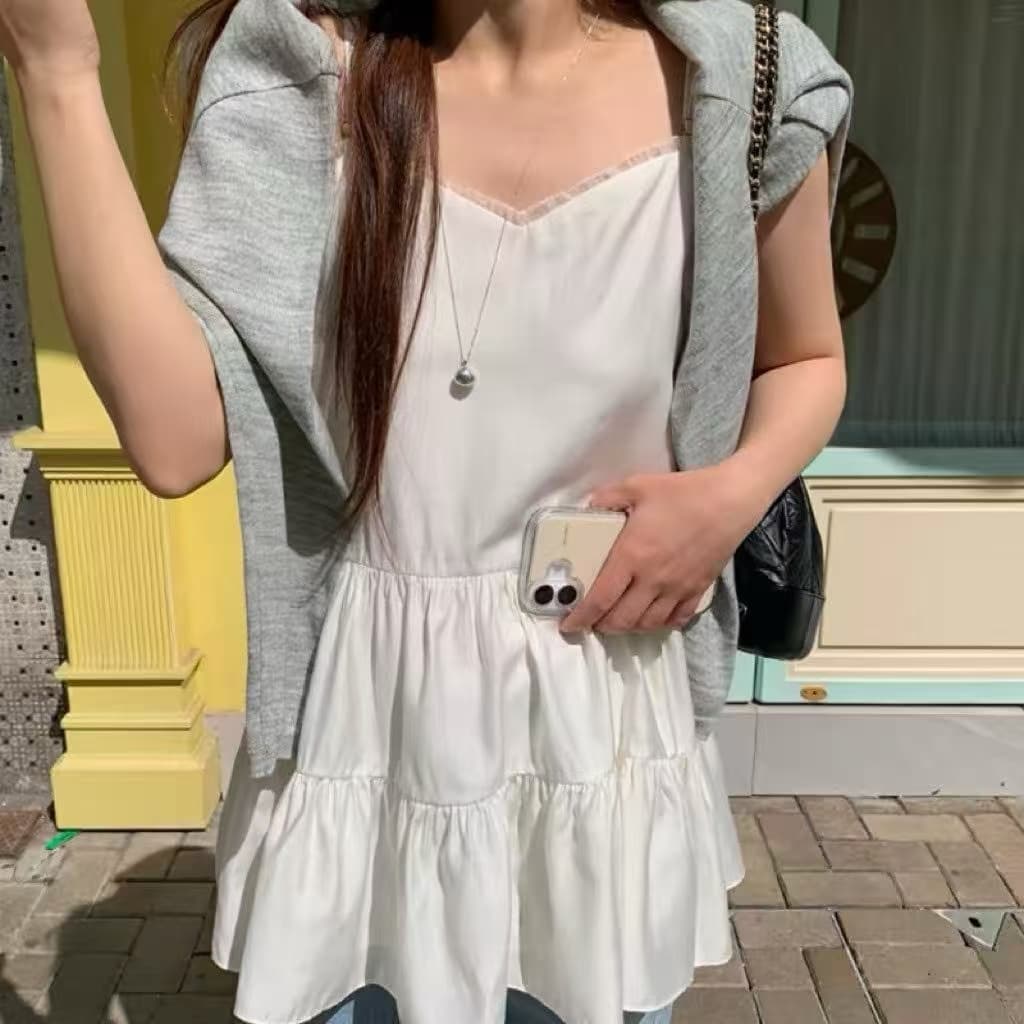 한국 동대문 봄 새로운 패션 레이스 조각 측면 캐미솔 상세 이미지 5