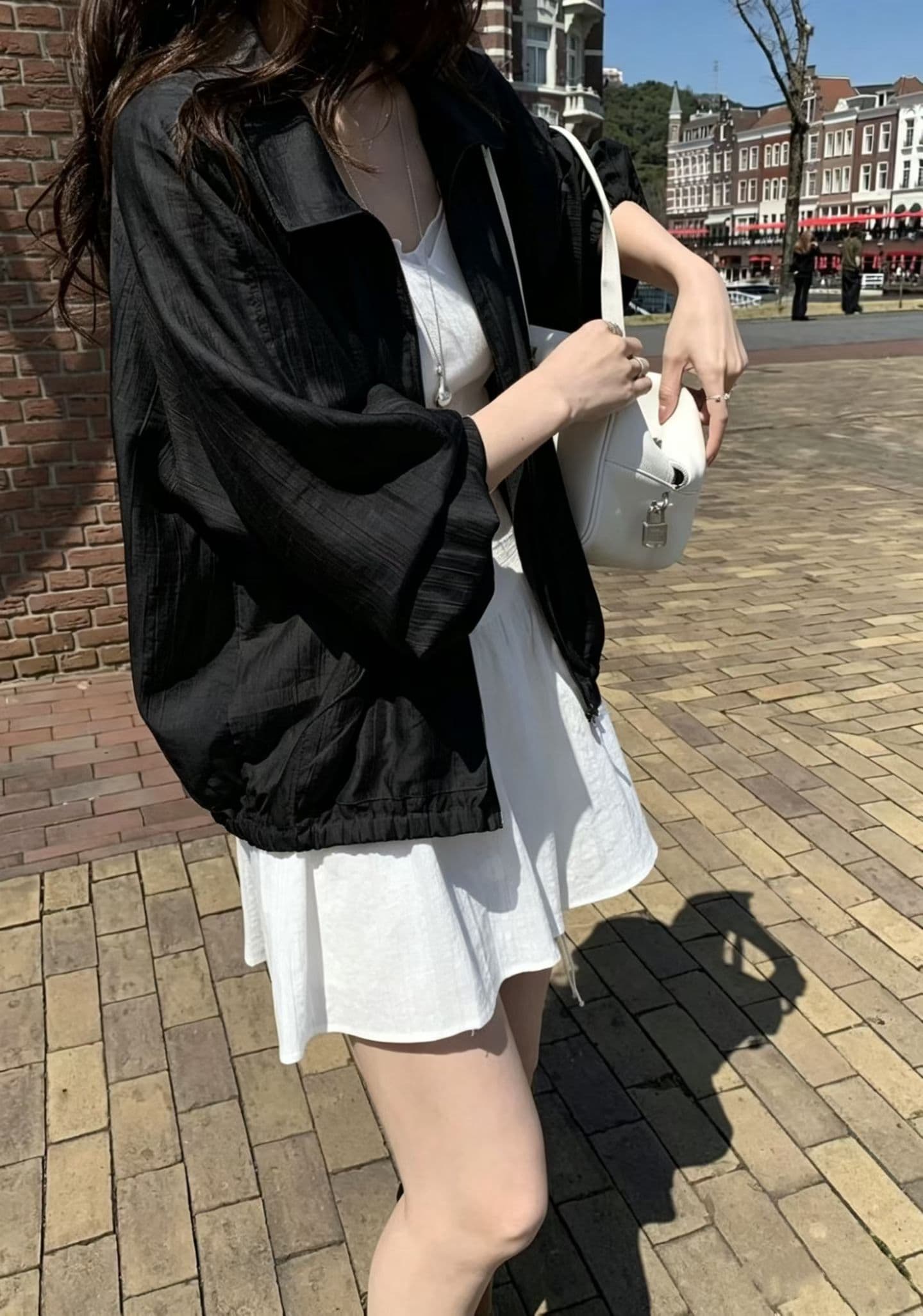 2026 년 한 국풍 가을 루즈핏 다용도 폴로 칼라 자외선 차단 재킷 디스플레이 화이트 슈퍼 청 자외선 차단 재킷 상세 이미지 10