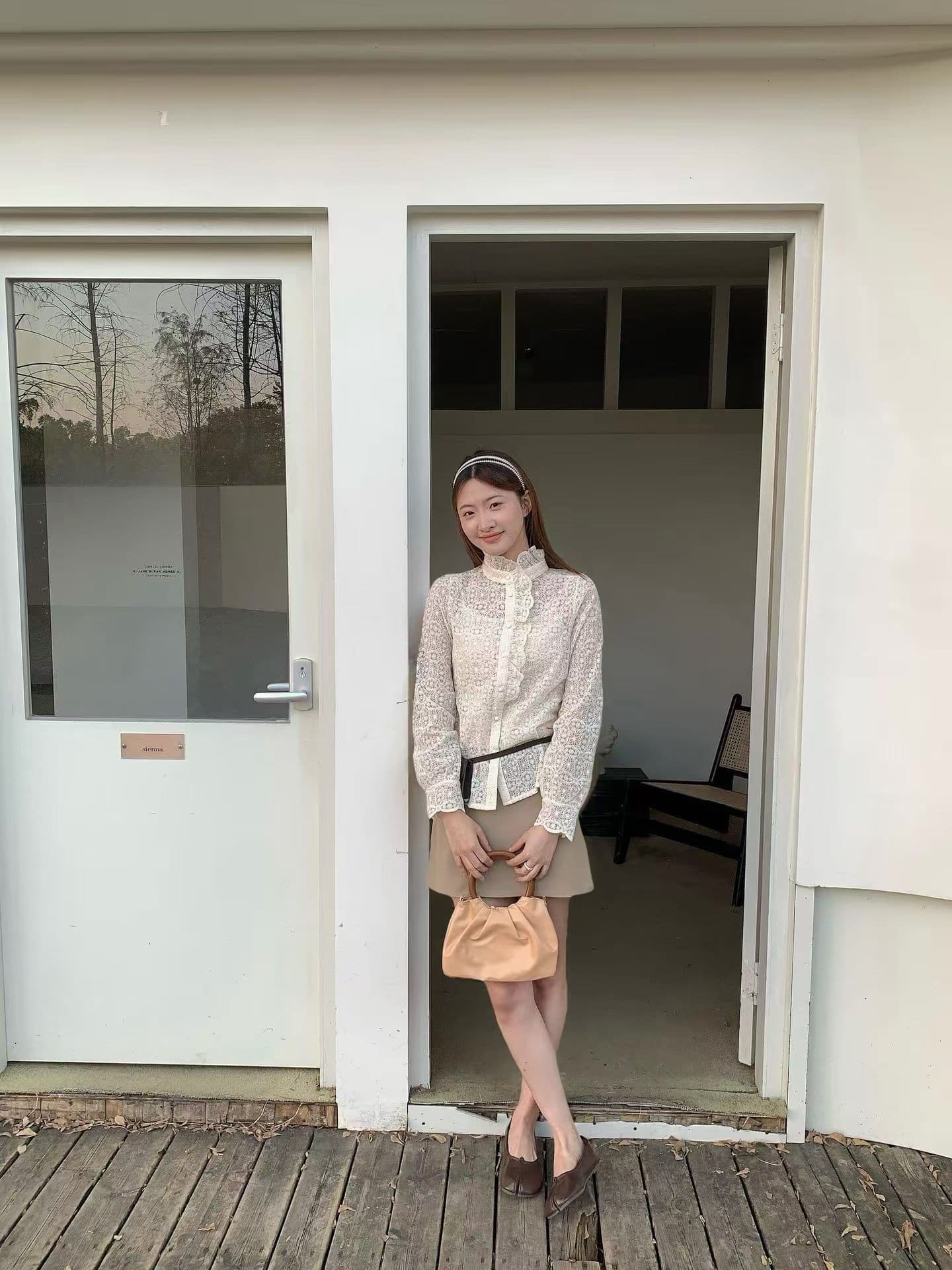 26 가을 홀로우 아웃 작은 샤넬 스타일 긴팔 셔츠 맨위 여성 경기 슬립 상세 이미지 10