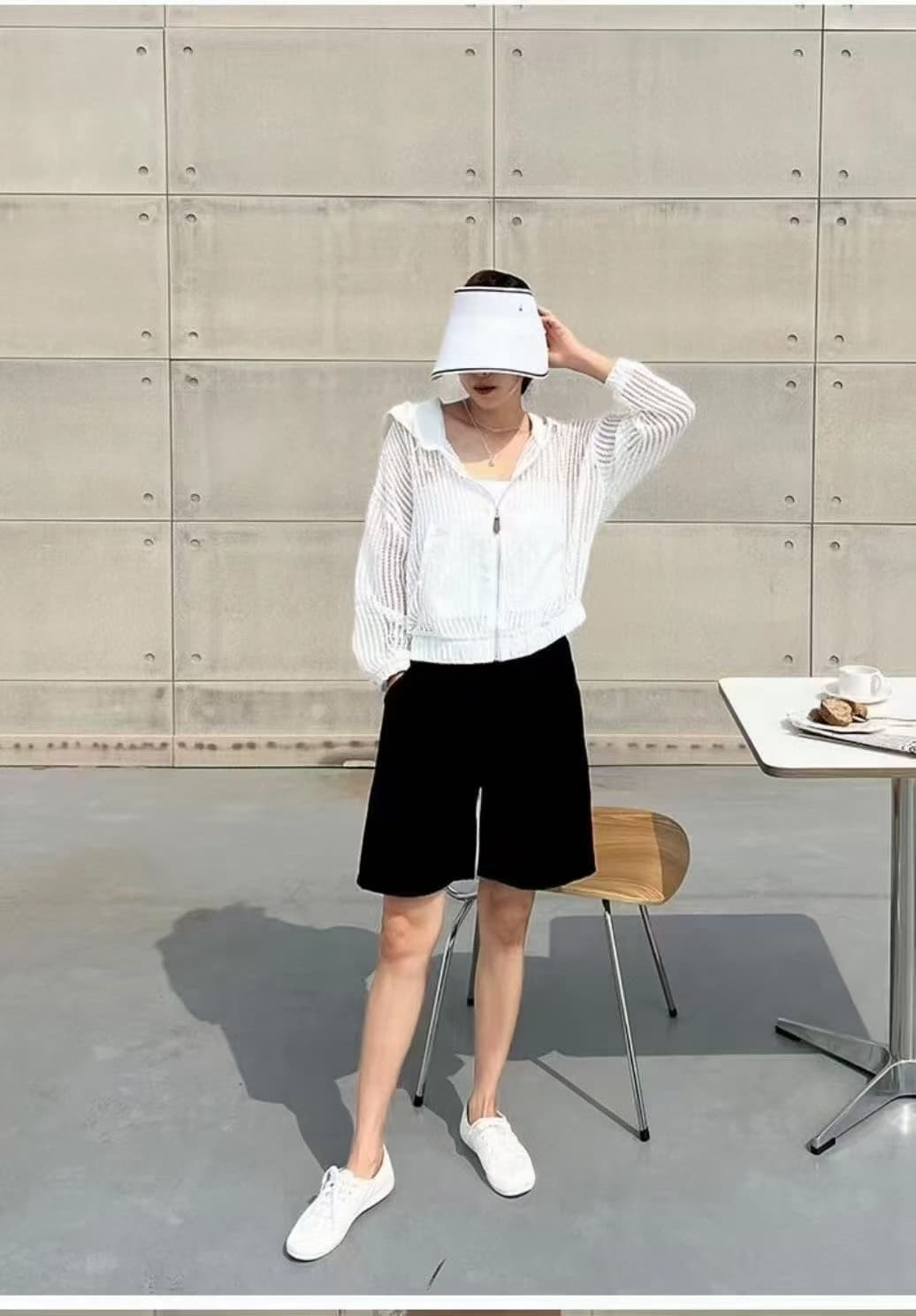 2026 한국 스타일 홀로우 아웃 지퍼 긴팔 여성 코트 이미지 4