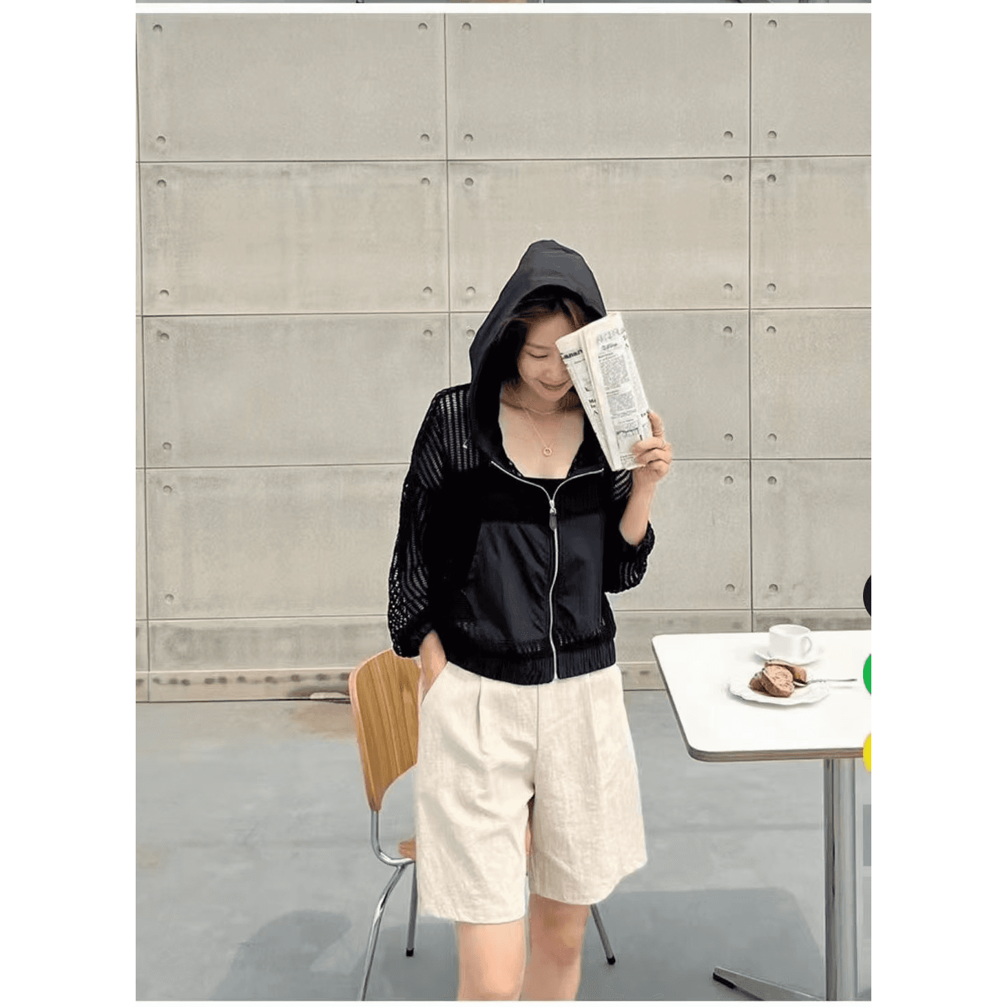 2026 한국 스타일 홀로우 아웃 지퍼 긴팔 여성 코트 이미지 5