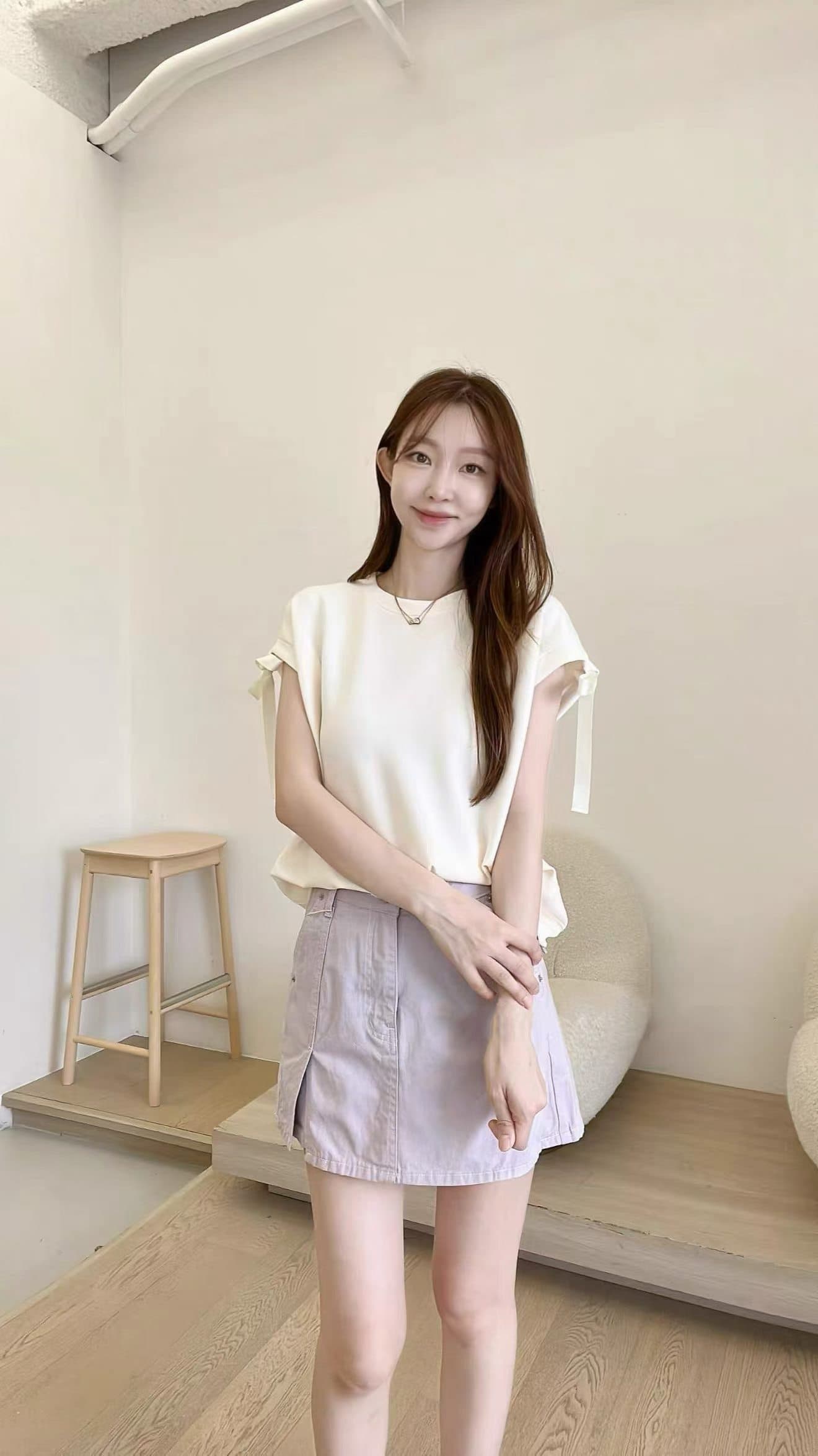 한국 동대문 나비 넥타이 탈착식 소매 후드티 상세 이미지 2