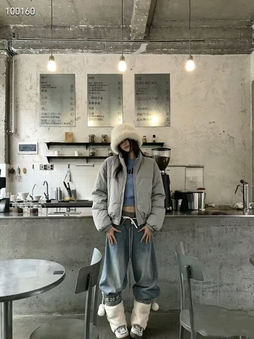 가을 겨울 긴팔 두꺼운 스탠드 칼라 패딩 재킷 여성 코트 한국 26 년 면 의류 맨위 이미지 3