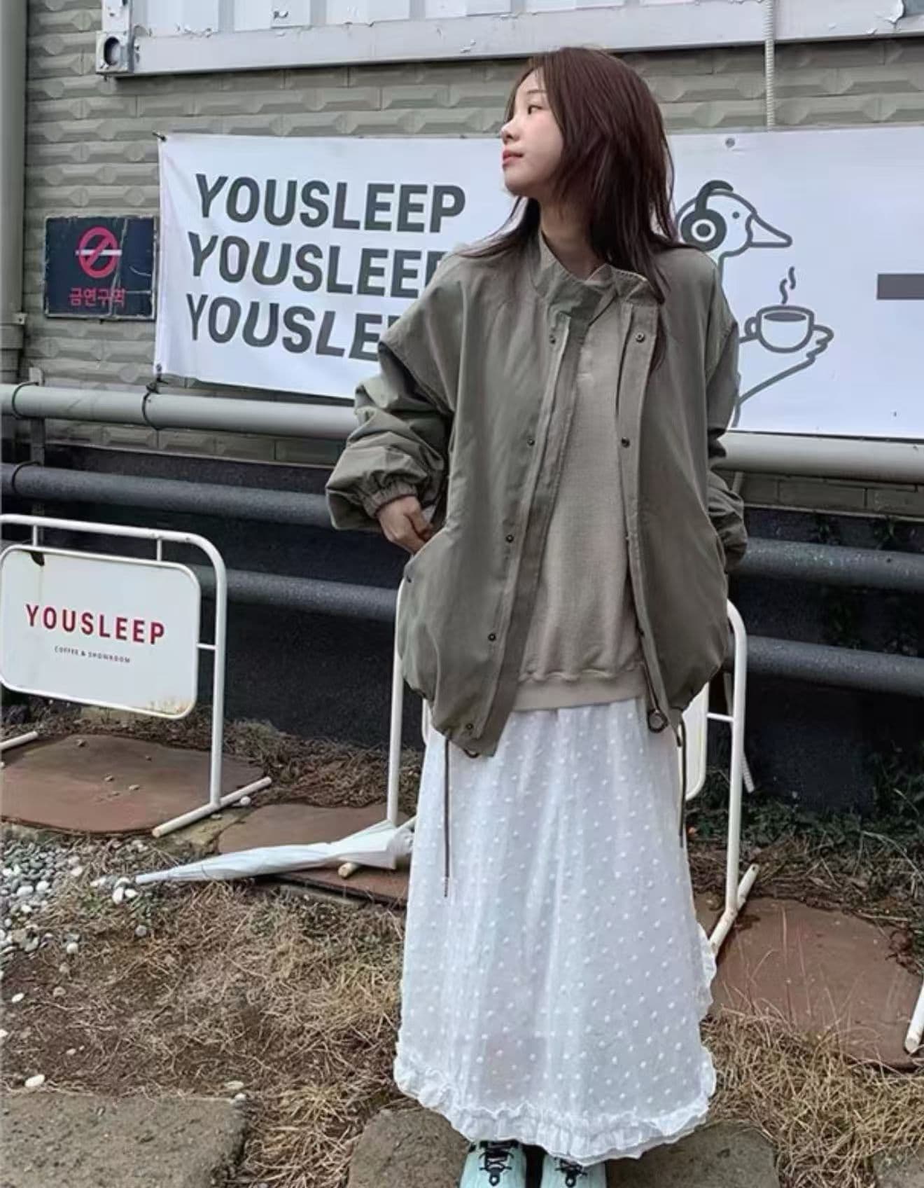 한국 동대문 2026 년 새로운 한국 스타일 달콤한 차가운 레트로 워크웨어 바람 루즈핏 다용도 스탠드 칼라 바람막이 여성 상세 이미지 7