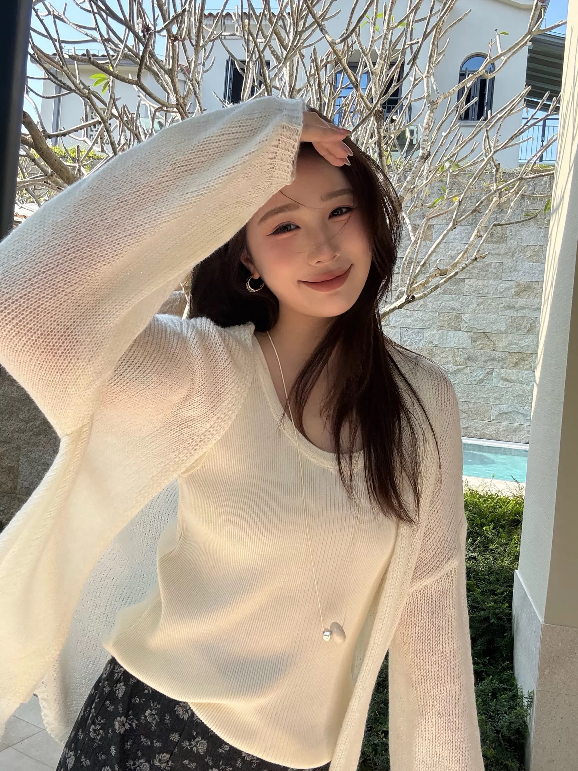 대 부드럽게 소스 마이크로 지방 맞춤 도파민 오픈 가디건 느긋한 바람 미니멀리즘 와이드 부드러운 찹쌀 얇은 스타일 니트 스웨터 이미지 3