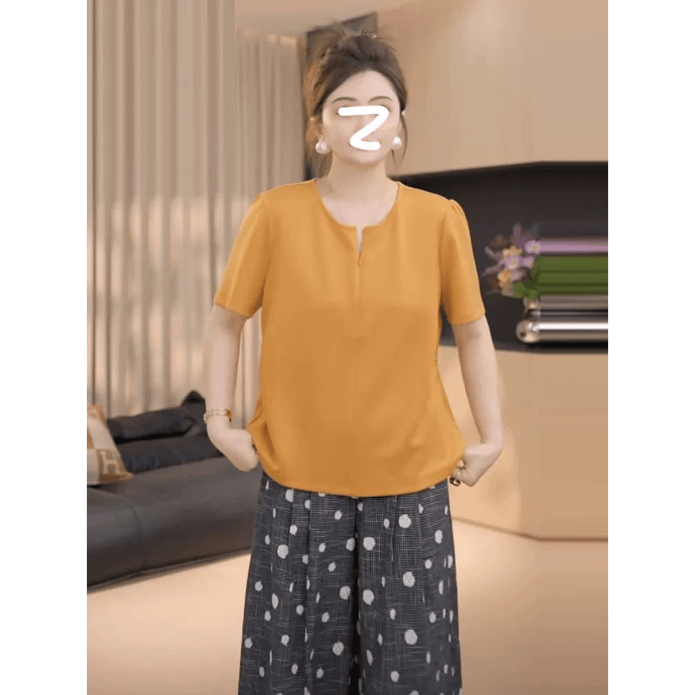 지방 지아 지아 펜 Da t 봄 새로운 패션 슬림해 보이는 다용도 반팔 맨위 여성 h626a00948-1 이미지 5