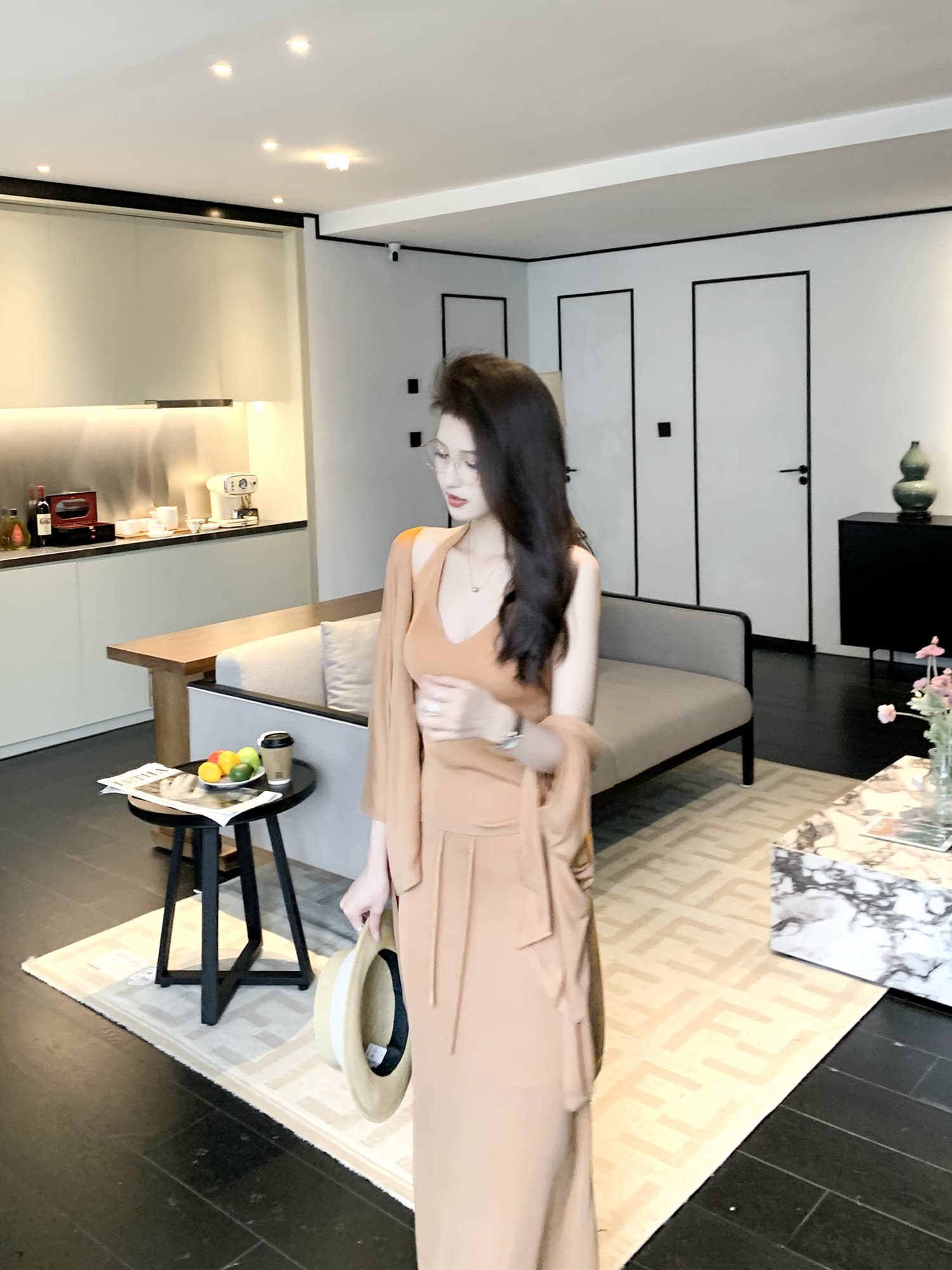 레트로 캐주얼 우아함 느긋한 바람 휴가 일상 착용 가져 가라. 세트 여름 새로운 슬림해 보이는 숙녀 순수한 욕망 바람 3종 세트 이미지 3