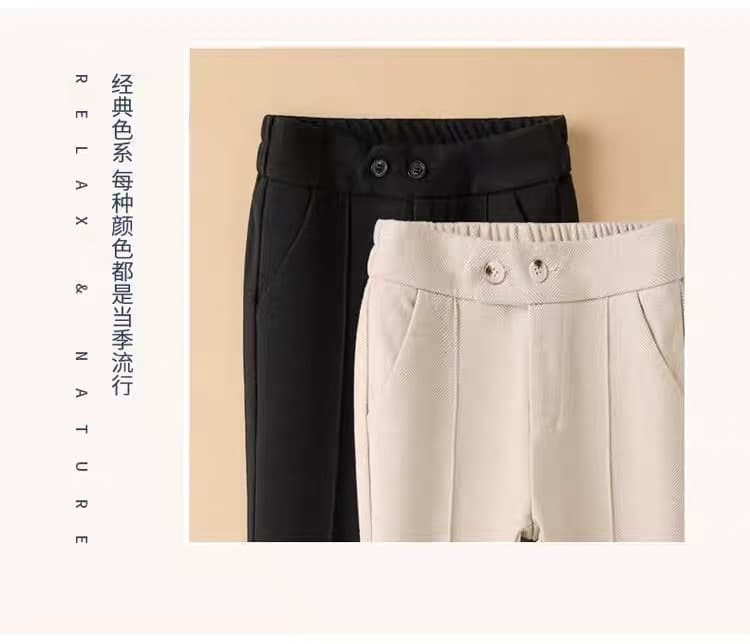 여성 모직 부츠컷 바지 봄 가을 겨울 새로운 하이웨이스트 나팔 바지 패션 캐주얼 다용도 마이크로 폭탄 긴 바지 상세 이미지 6
