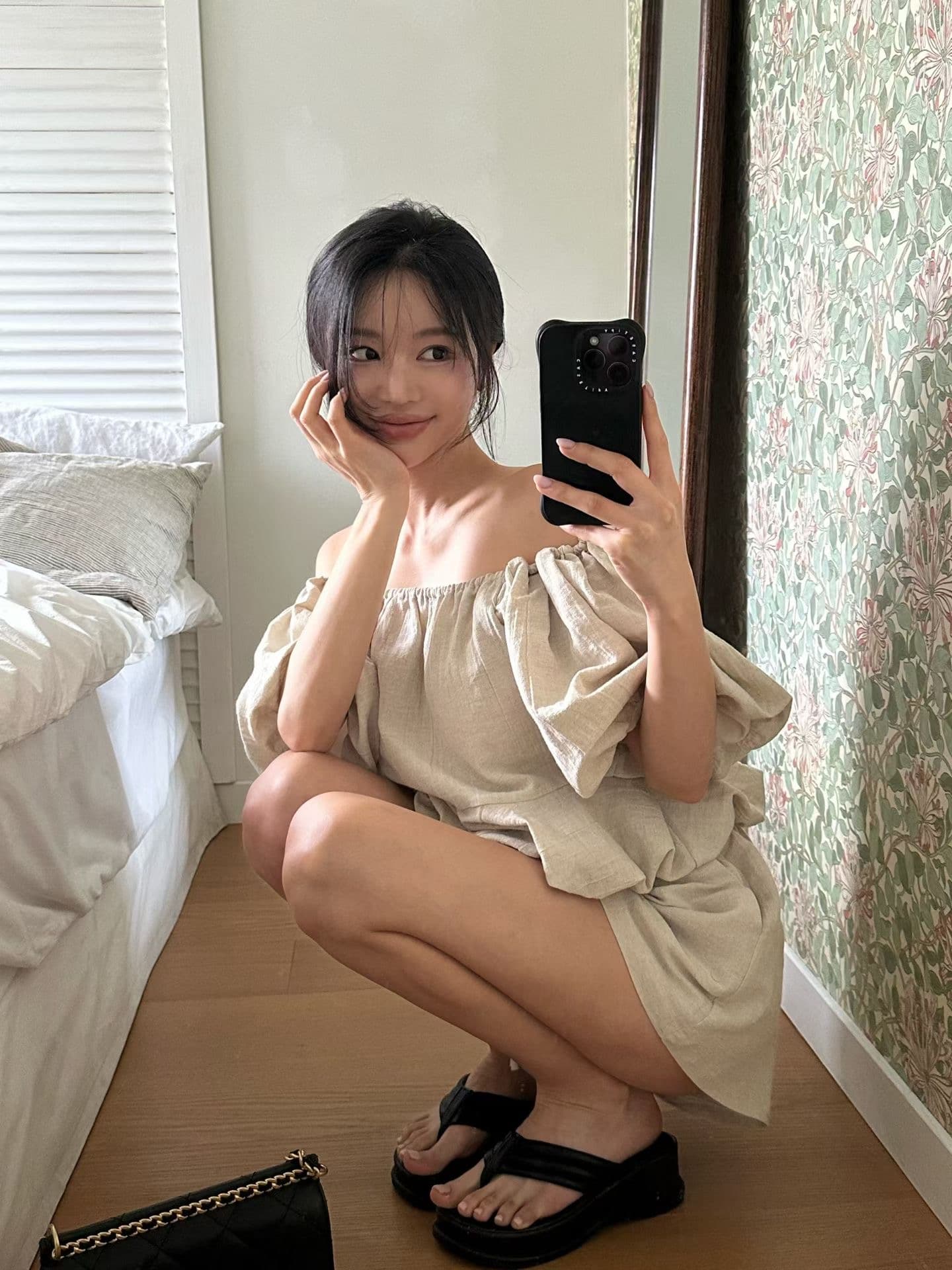 있음 선적 다용도 거품 소매 반팔 셔츠 반바지 세트 상세 이미지 2