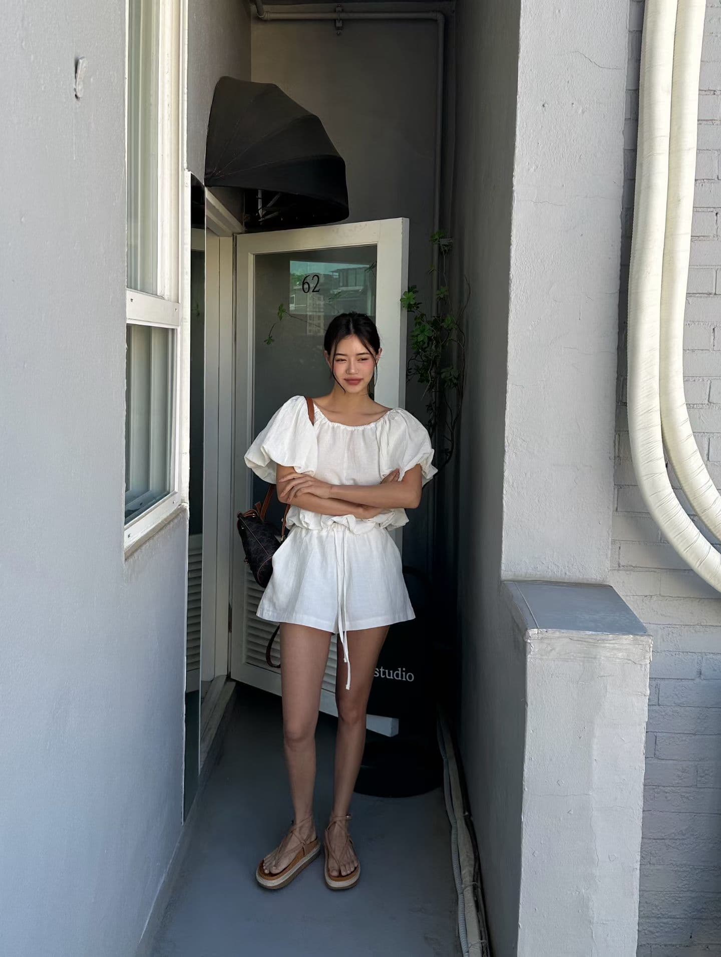 있음 선적 다용도 거품 소매 반팔 셔츠 반바지 세트 상세 이미지 19