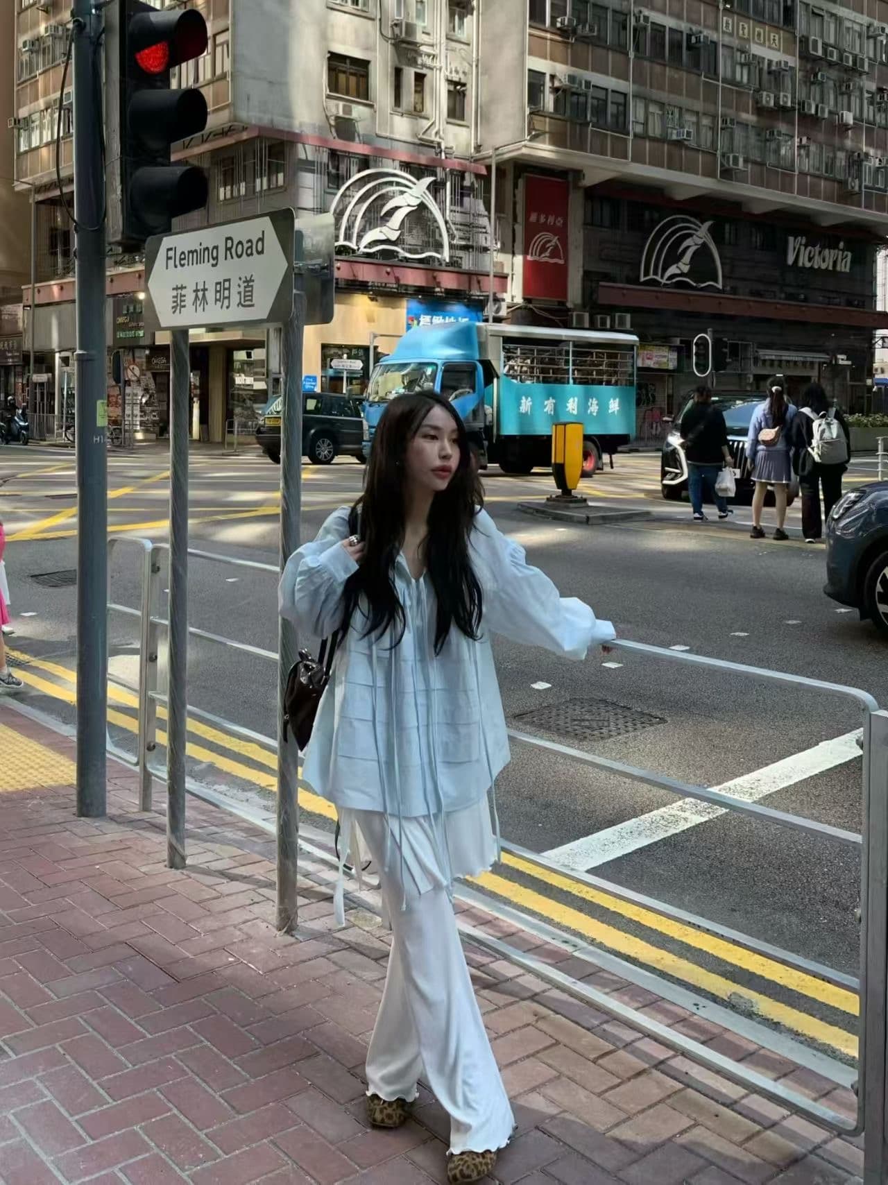 재고 있음 한국 chic 새로운 스탠드 칼라 플리츠 프랑스식 인형 맨위 셔츠 상세 이미지 22