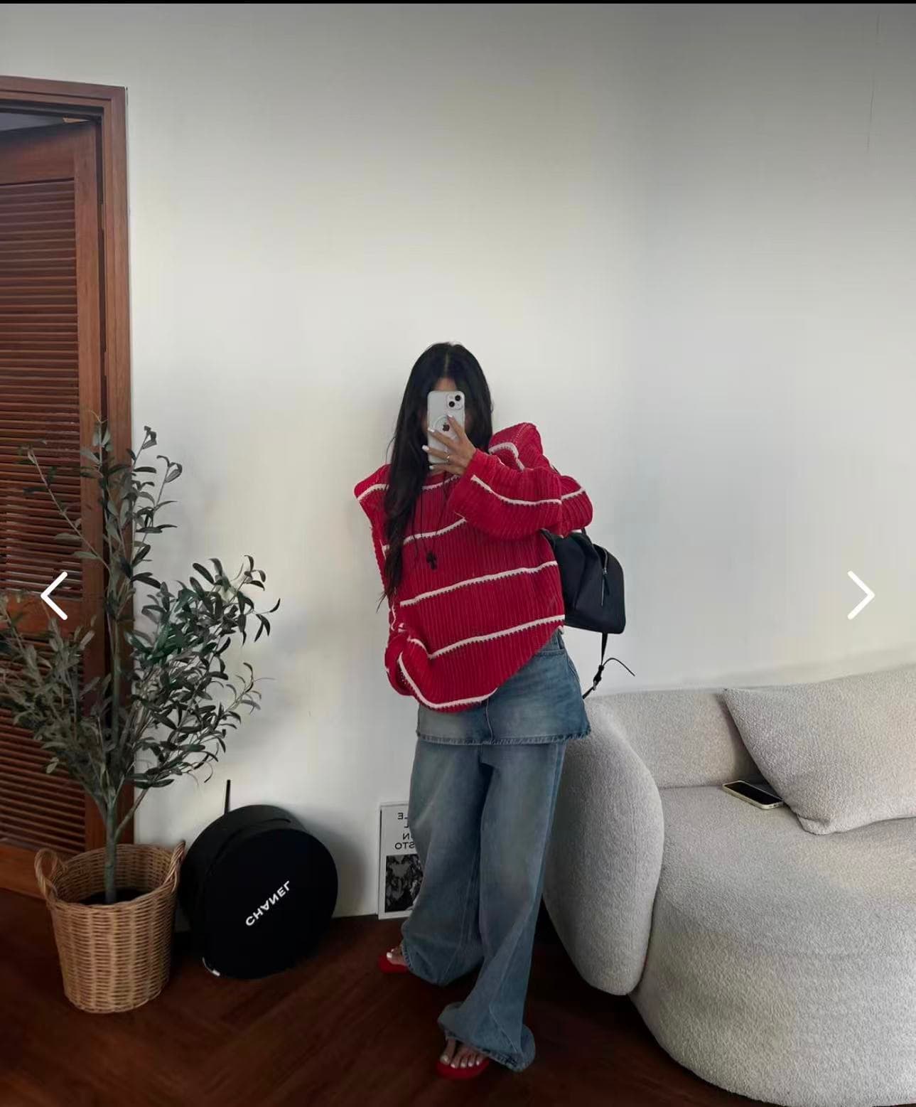 한국 ins 패션 어깨 패드 루즈핏 슬림해 보이는 디자인 센스 니트 스웨터 여자 상세 이미지 7