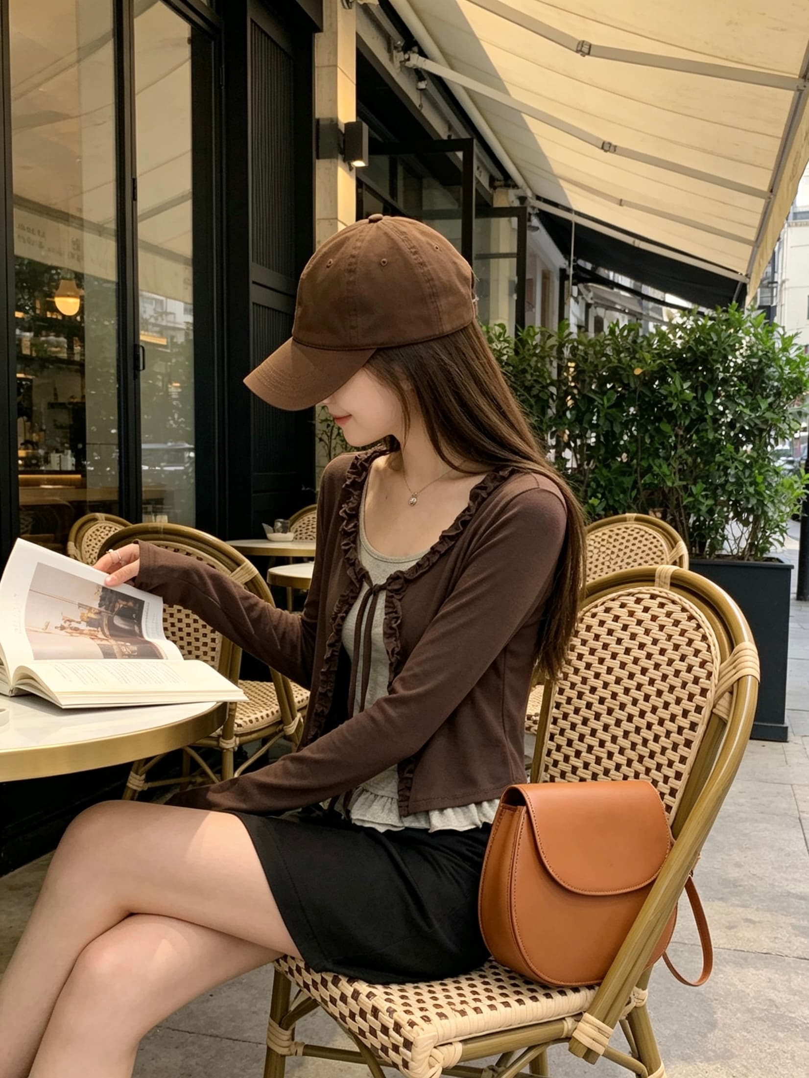 신제품 페이크 레이어드 패치워크 긴팔 기본 셔츠 여성 봄 가을 작은 대중 분위기 센스 프릴 오픈 가디건 맨위 상세 이미지 3