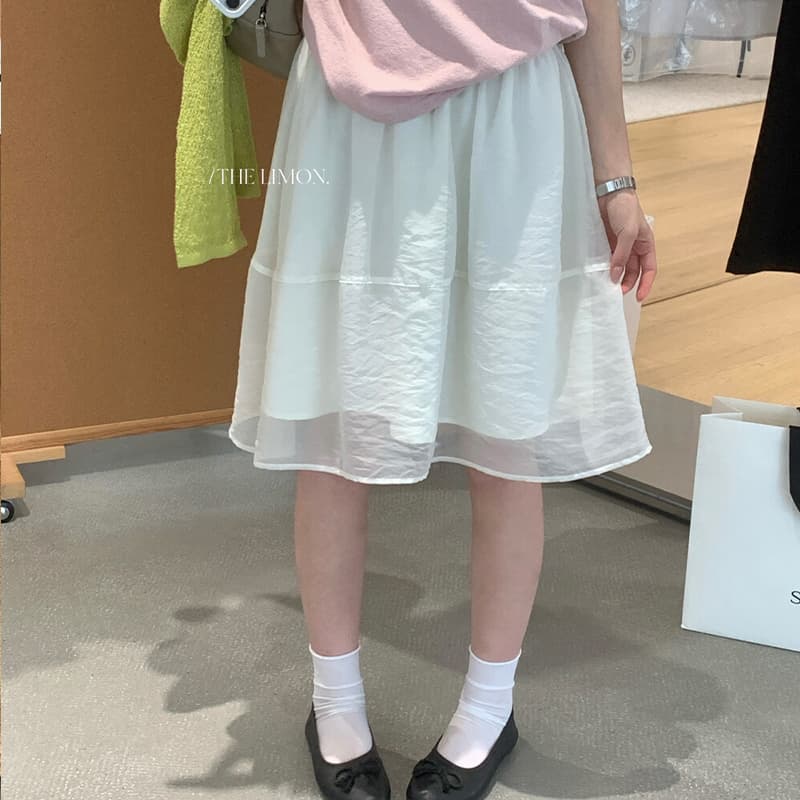 레몬 녹차 패션 이중층 망사 퍼프 슬림해 보이는 캐주얼 반신 스커트 여성 26 년 여름 이미지 2