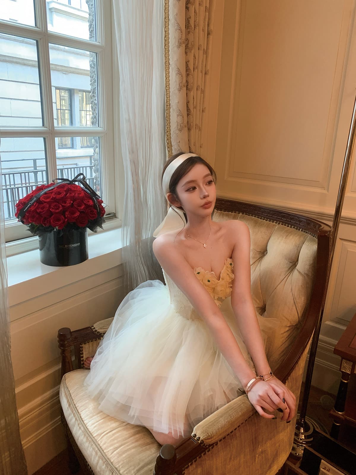 lin boutique 백조 왈츠 무거운 작업 망사 패치워크 예복 치마 여성 드레스 상세 이미지 36