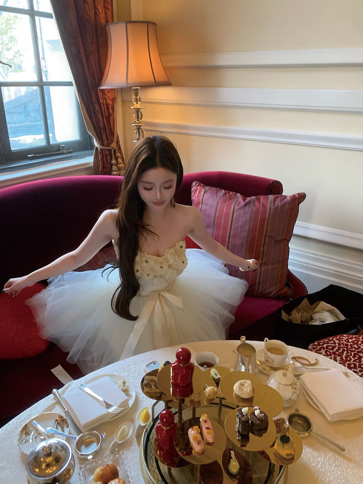 lin boutique 백조 왈츠 무거운 작업 망사 패치워크 예복 치마 여성 드레스 상세 이미지 39