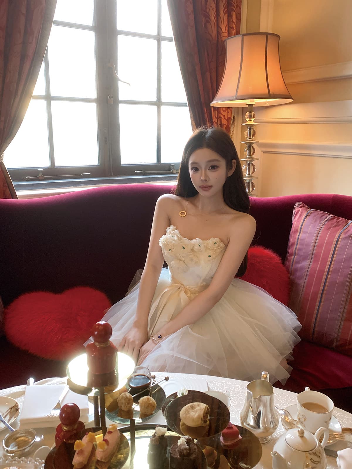 lin boutique 백조 왈츠 무거운 작업 망사 패치워크 예복 치마 여성 드레스 상세 이미지 42