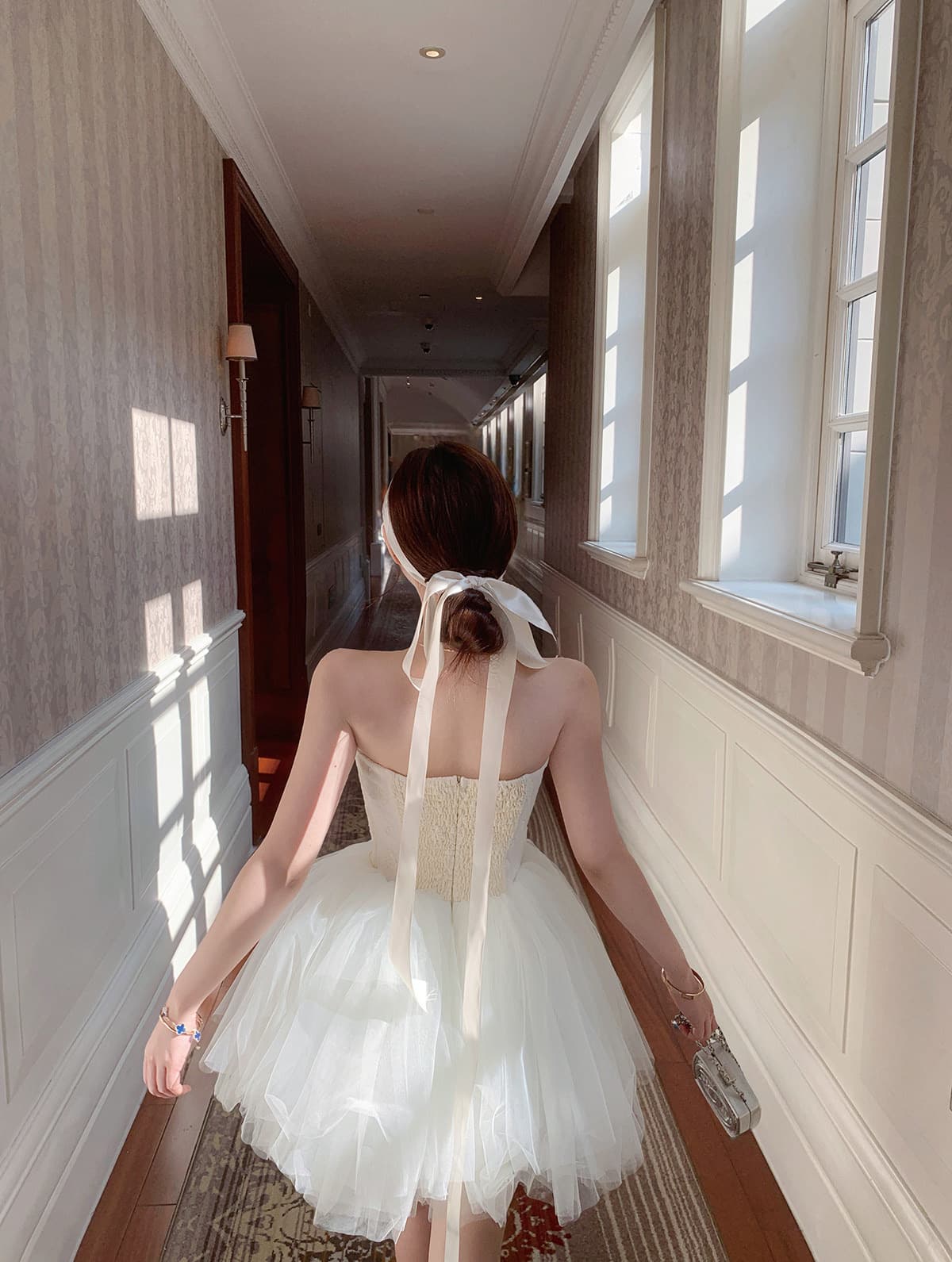 lin boutique 백조 왈츠 무거운 작업 망사 패치워크 예복 치마 여성 드레스 상세 이미지 53