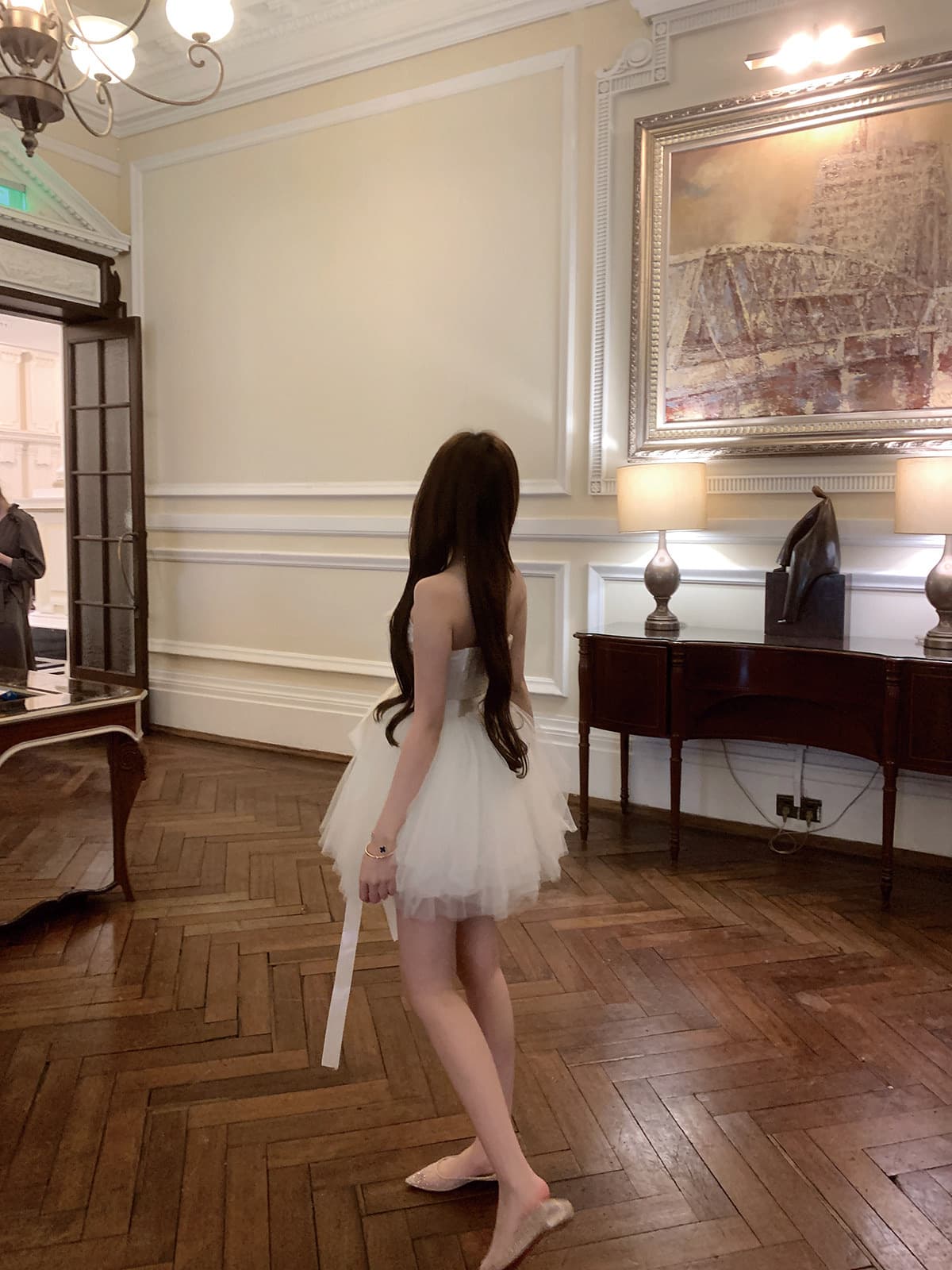 lin boutique 백조 왈츠 무거운 작업 망사 패치워크 예복 치마 여성 드레스 상세 이미지 55