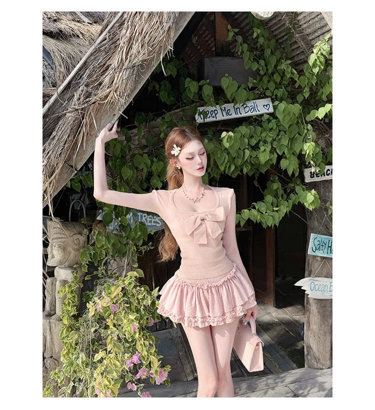 joykiki 거위 위로 뭐라구? 천 새싹 젤리 u 칼라 순수한 욕망 바람 나비 매듭 패키지 어깨 소매 맨위 몸매 가꾸기 민소매 상세 이미지 11