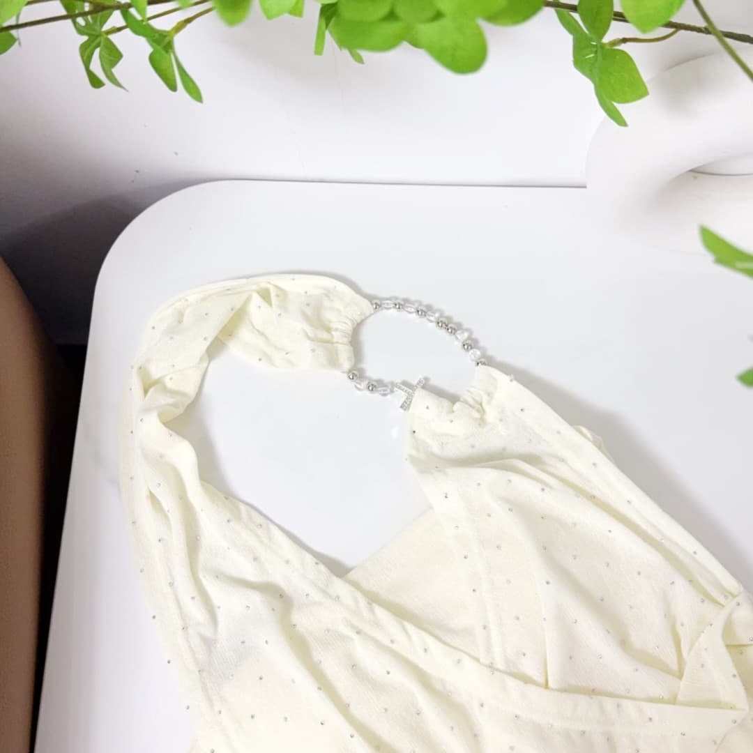 작은 p 의류 역 순수한 욕망 바람 행침 목 맨위 여성 여름 새로운 프랑스식 품격 허리 수축 슬림해 보이는 한 마디 핫걸 미니 스커트 상세 이미지 11