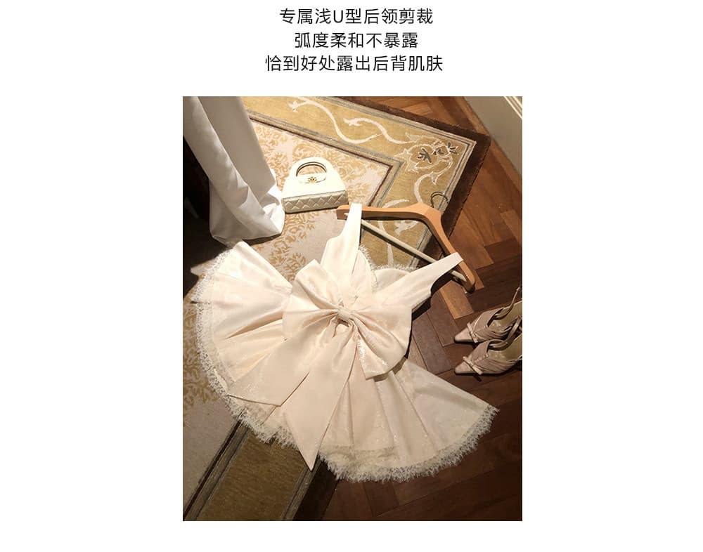 sisi jiang 레이스 향기로운 노래 프랑스식 천 골드 레이스 레이스 꼬집기 허리 슬림해 보이는 슬립 드레스 공주 드레스 상세 이미지 30